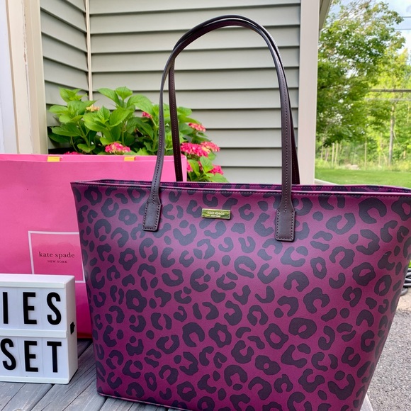 NWT ANIMAL PRINT KATE SPADE LARGE SHOULDER BAG - Picture 4 of 13